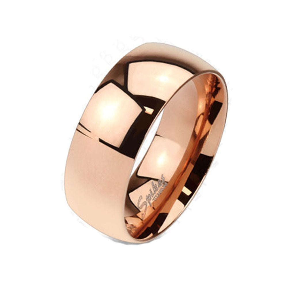 Wide Classic,  Rose or Gold IP Solid Titanium 6mm Width Band Ring R662 R663 R661
