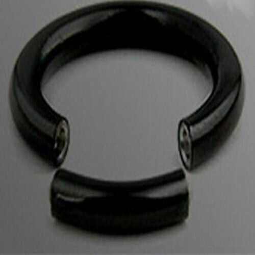 Pair Black Ion 316L Surgical Steel Seamless Segment Circular Captive Ring Hoop