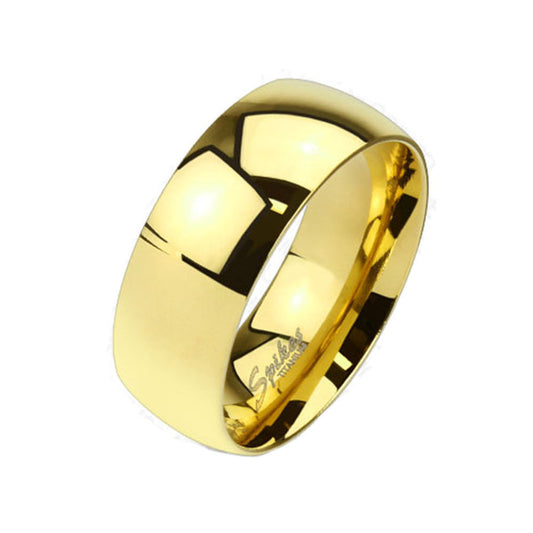 Wide Classic,  Rose or Gold IP Solid Titanium 6mm Width Band Ring R662 R663 R661