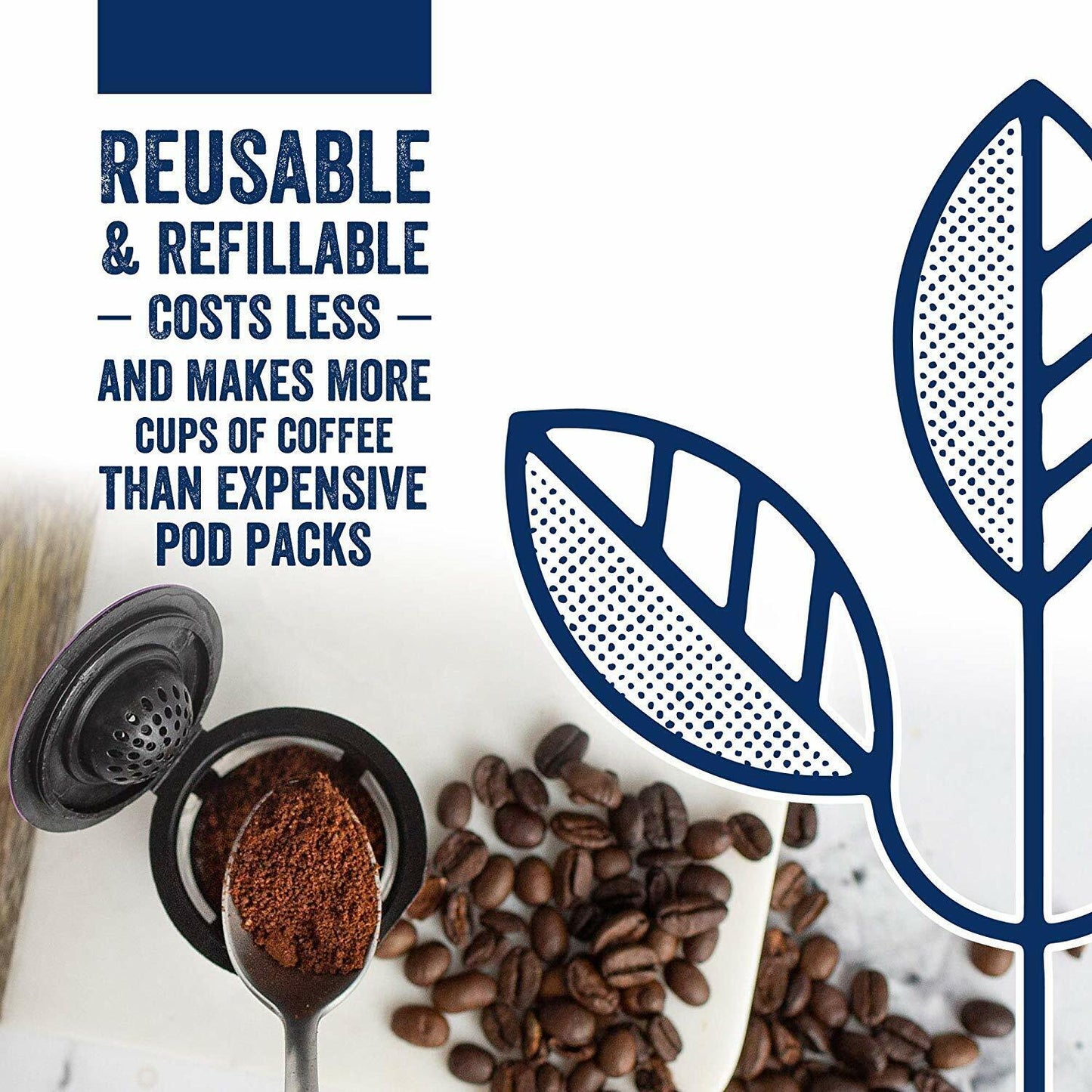 Refillable Reusable K-Cup K Carafe Coffee Filter Pod for Keurig 2.0 1.0 Coffees