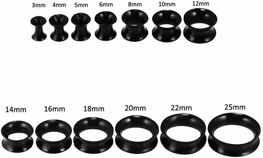 9 Pairs Soft Silicone Ear Gauges Flesh Tunnels Plugs Double Flare Expanders E555