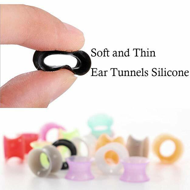 9 Pairs Soft Silicone Ear Gauges Flesh Tunnels Plugs Double Flare Expanders E555