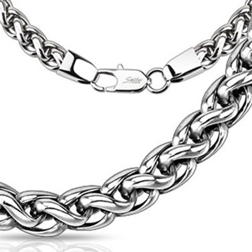 Stainless Steel Multi Tangled Weave Chain Link Necklace Width 3mm 4mm 6mm 8mm