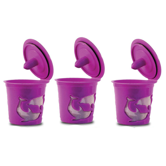 3 - Purple Refillable Reusable Single K-Cups Filter Pod for Keurig Coffee Makers