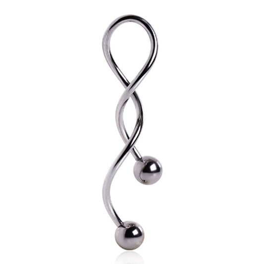 1 - 14 GA 1 3/8" Belly Button Twist Stainless Steel Navel Ring Earring B627