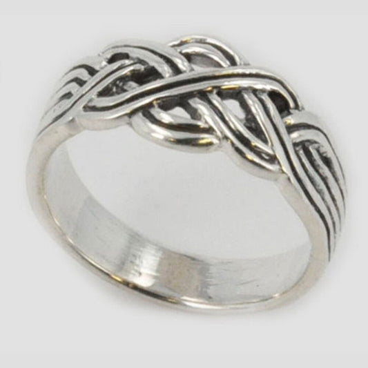 Silver Celtic Tribal Weaved Knot Ring Band Classic Celtic Knotwork R310