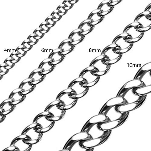 Stainless Steel Chain Necklace Width 2mm 3mm 4mm 6mm 8mm 10mm
