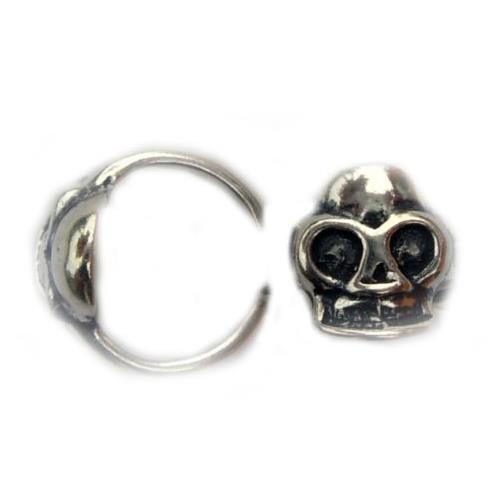 1 -  .925 Sterling Skull Cartilage Helix Cuff Right Left Earring A53