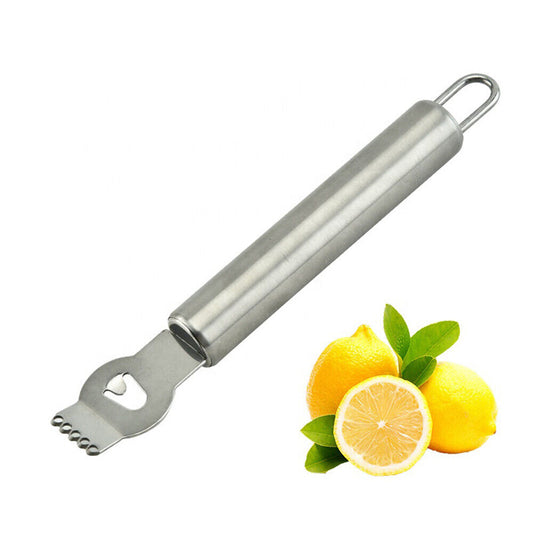 1 - Stainless Steel Lemon Orange Fruit channel knife with hanging loop Zester