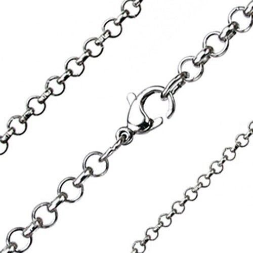 Stainless Steel Round Chain Link Necklace Width 2mm 3mm 4mm K198