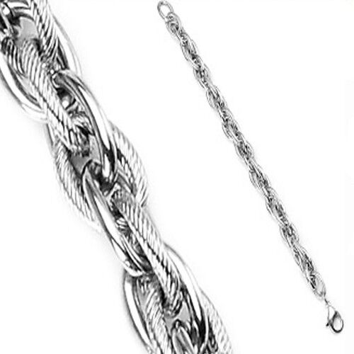 Tri-Link Chain Stainless Steel Bracelet Wristband K118