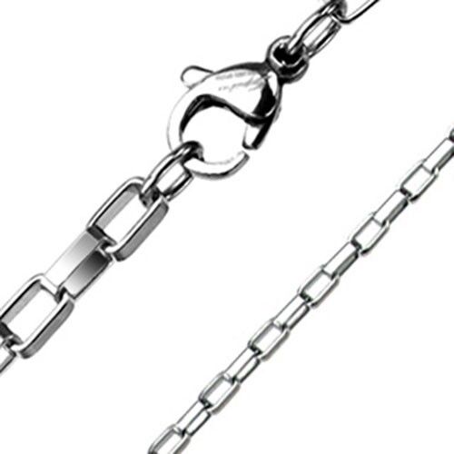 Stainless Steel Square Chain Link Necklace Width 2mm 3mm