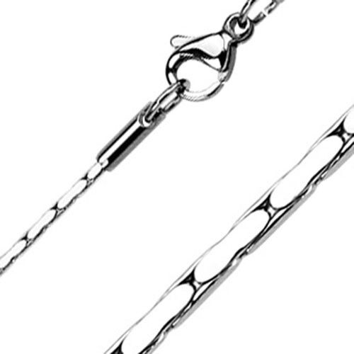 Stainless Steel Micro Chain Flat Square Snake Link Necklace K222