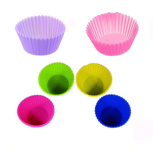 12 Pieces Silicone Reusable Cake Muffin Cupcake Liner Kitchen Cooking Baking