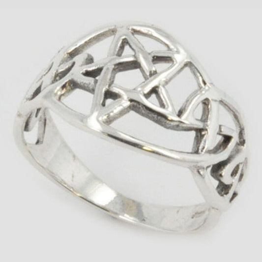 Silver Celtic Tribal Weaved Knot Ring Band Classic Celtic Knotwork R305