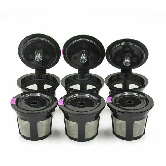 6 Black K-Cup Reusable Refillable Replacement Coffee Filter Holder for Keurig