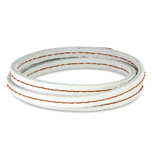 White Leather Triple Wrap Bracelet Wristband Stitch K48
