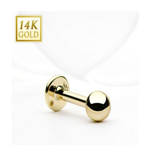 14K Solid Gold Labret Chin Lip Monroe 16 (1.2mm) 14(1.6mm Gauge Body Jewelry L72