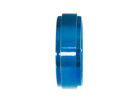 Blue Ion Stainless Steel Center Spinner Men's or Women's Wedding Band Ring R695