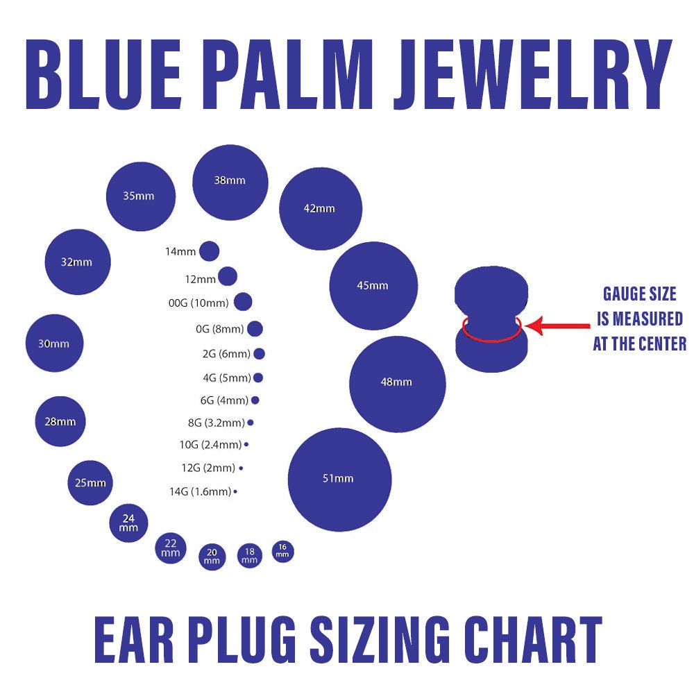 Blue Palm Jewelry Pair of Chicken Blood Stone Double Flare Stone Ear Plugs Expander Gauges 2ga - 1 inch E603