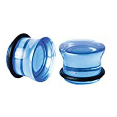 Pair of Single Flare Acrylic Ear Gauges Plugs Stretching O-Ring Piercing E559