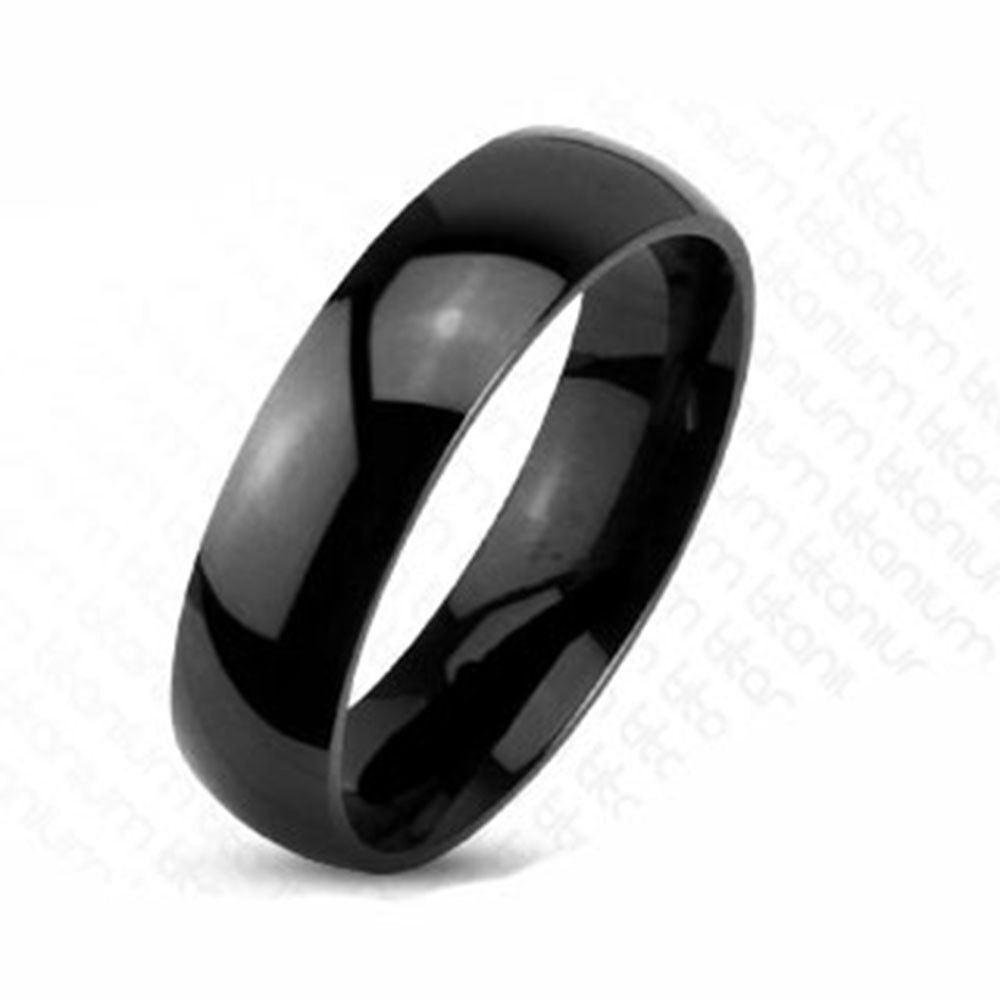 Black IP Tungsten Carbide 6mm Wide Polish Traditional Wedding Ring Band R217